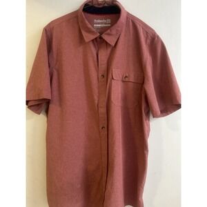 Avalanche Men's Button Up Shirt Size L Cranberry Short Sleeve Special Pocket